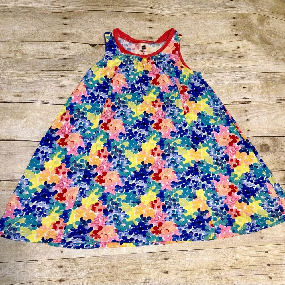 Tea Collection Size 7 Colorful Sleeveless Crew Neck Sundress